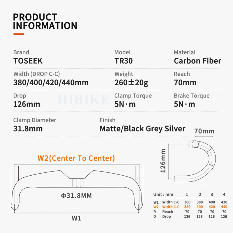 Ghi Đông Xe Đạp Đua CARBON TOSEEK TR30