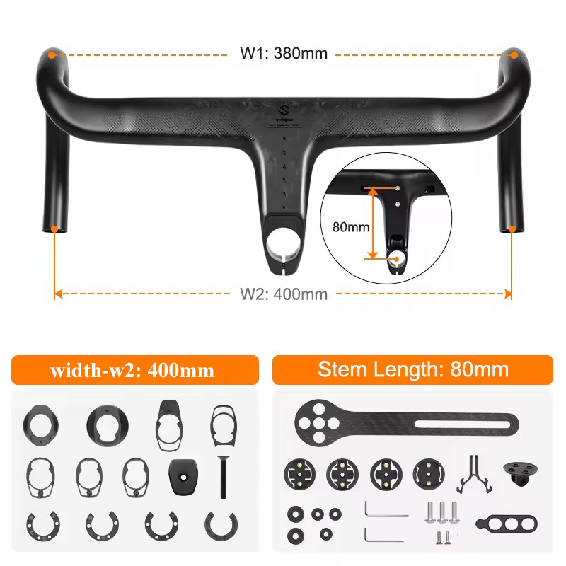 Ghi Đông Xe Đạp Đua Liền Pô Tăng TOSEEK TKR02