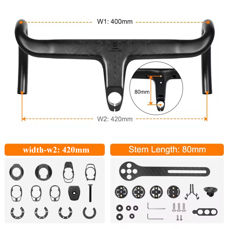 Ghi Đông Xe Đạp Đua Liền Pô Tăng TOSEEK TKR02