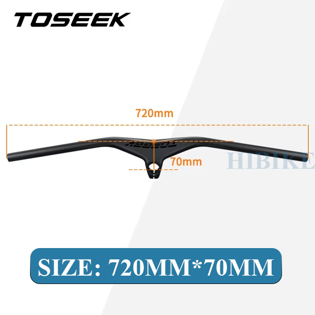 Ghi Đông Xe Đạp MTB Liền Pô Tăng CARBON TOSEEK - Màu Đen