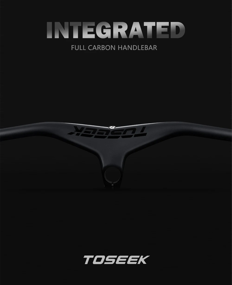 Ghi Đông Xe Đạp MTB Liền Pô Tăng CARBON TOSEEK - Màu Đen