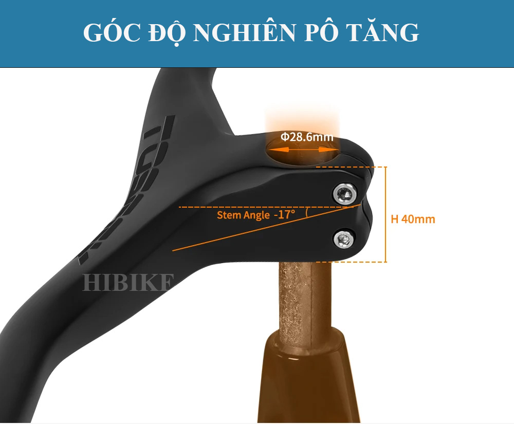 Ghi Đông Xe Đạp MTB Liền Pô Tăng CARBON TOSEEK - Màu Đen
