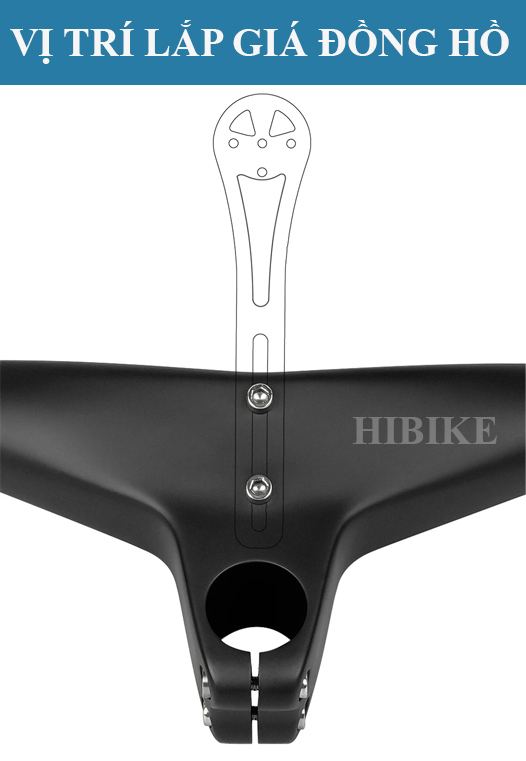 Ghi Đông Xe Đạp MTB Liền Pô Tăng CARBON TOSEEK - Màu Đen