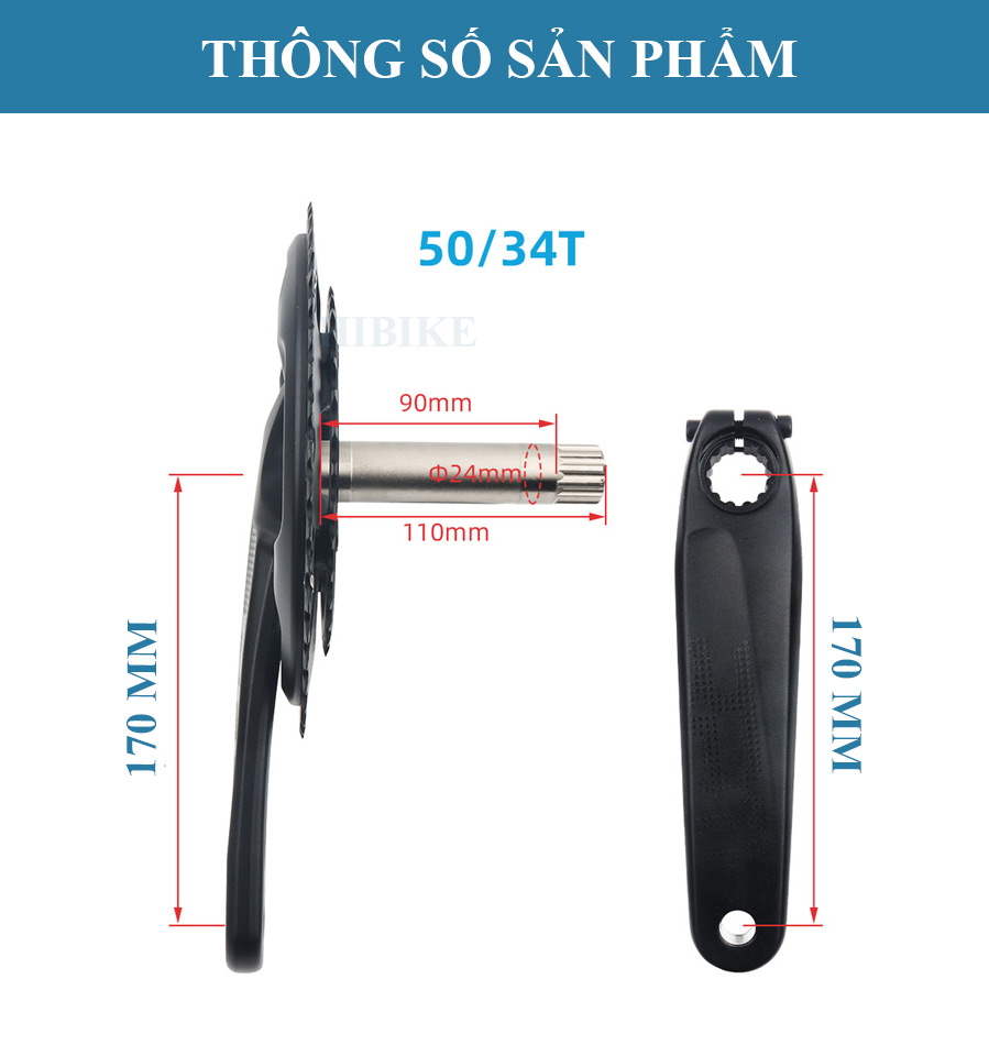 Giò Dĩa PROWHEEL RPM 50-34T 170CM