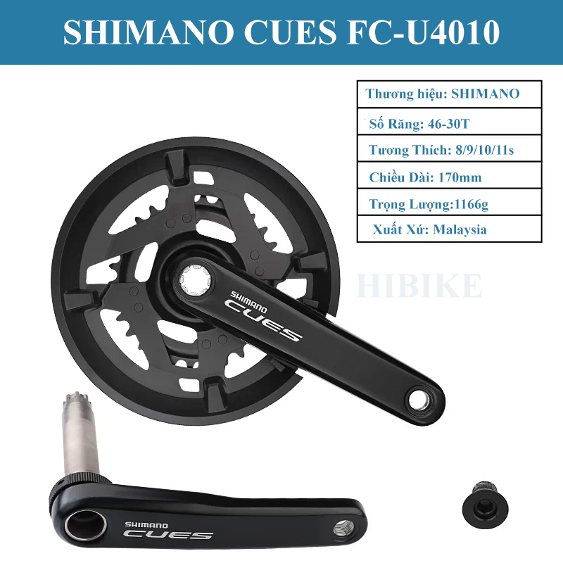 Bộ Giò Dĩa Xe Đạp 2 Tầng SHIMANO CUES U4010 46-30T 170MM