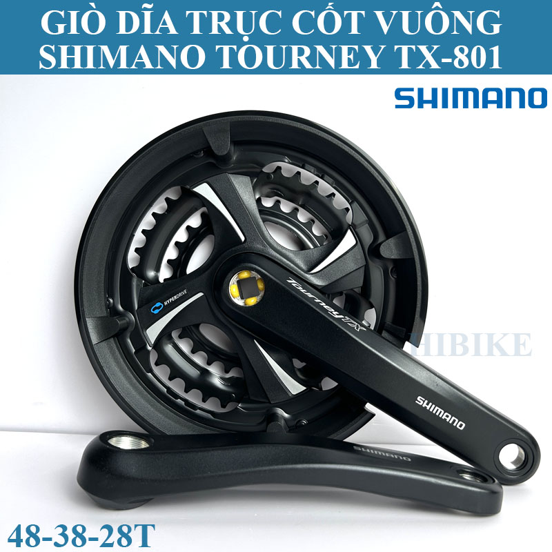 Giò Dĩa Xe Đạp SHIMANO TOURNEY 48-38-28T FC-TX801