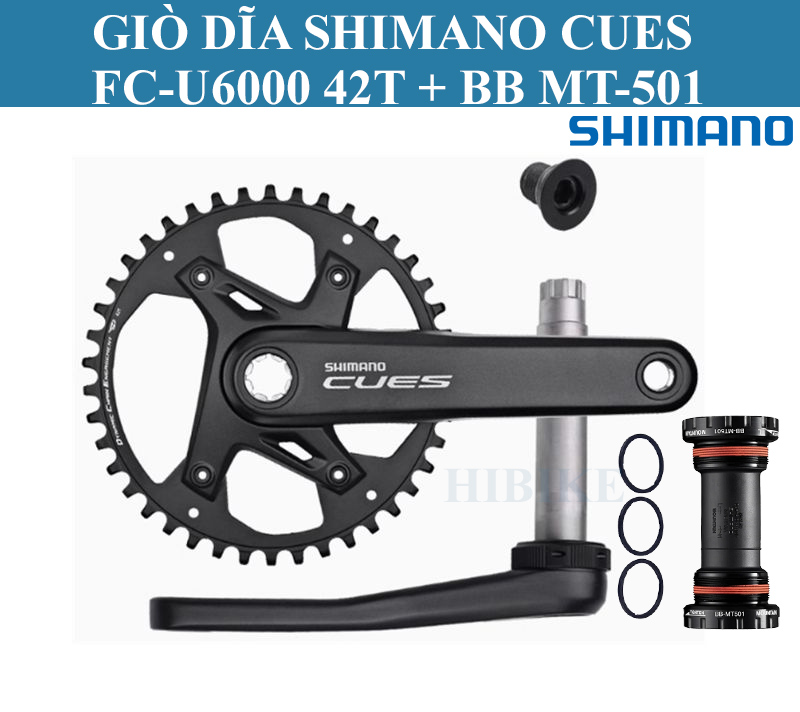 Bộ Giò Dĩa Xe Đạp SHIMANO CUES FC-U6000 42T
