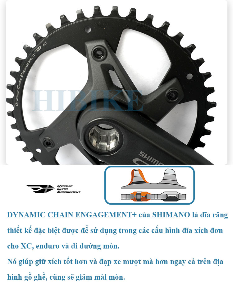 Bộ Giò Dĩa Xe Đạp SHIMANO CUES FC-U6000 42T