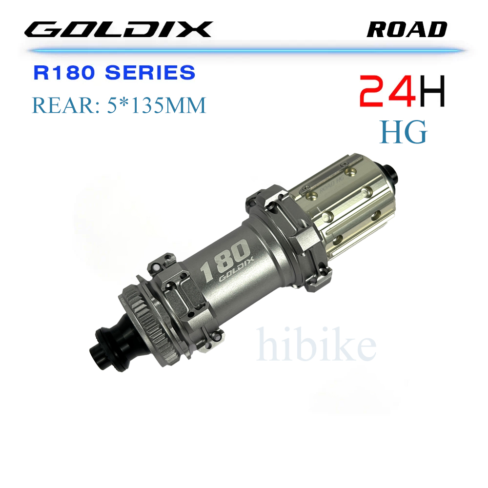 Bộ Hub GOLDIX R180 Ratchet 60t Hình Nón 24H - Phanh Đĩa Centerlock