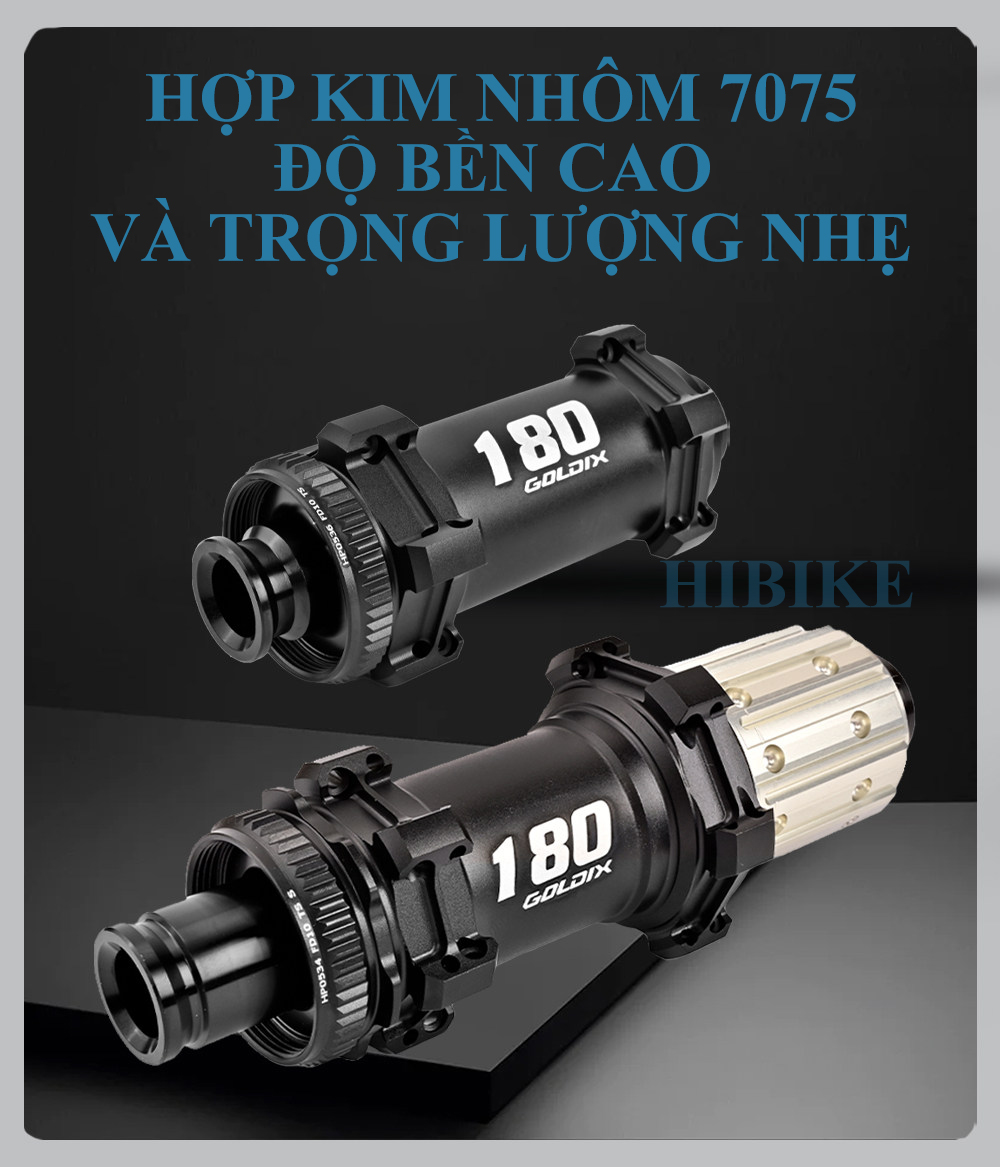 Bộ Hub GOLDIX R180 Ratchet 60t Hình Nón 24H - Phanh Đĩa Centerlock