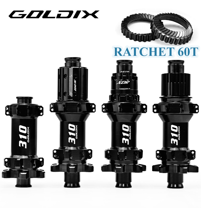 Bộ Hub GOLDIX R310 Ratchet 60t Hình Nón 24H - Phanh Đĩa 6 Ốc