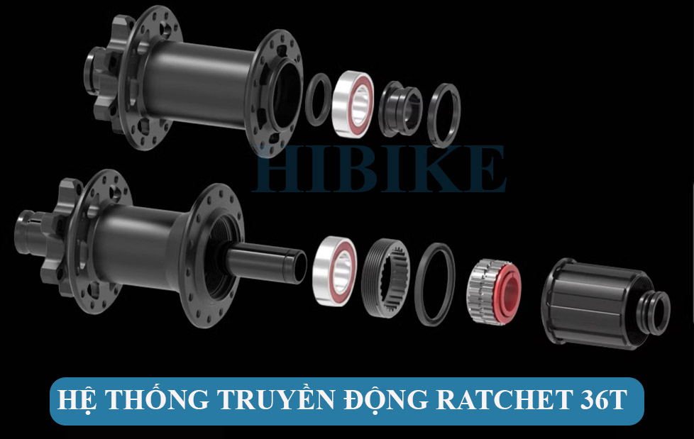 Bộ Hub Xe Đạp GOLDIX M370 - Phanh Đĩa 6 Ốc - Rachet 36T