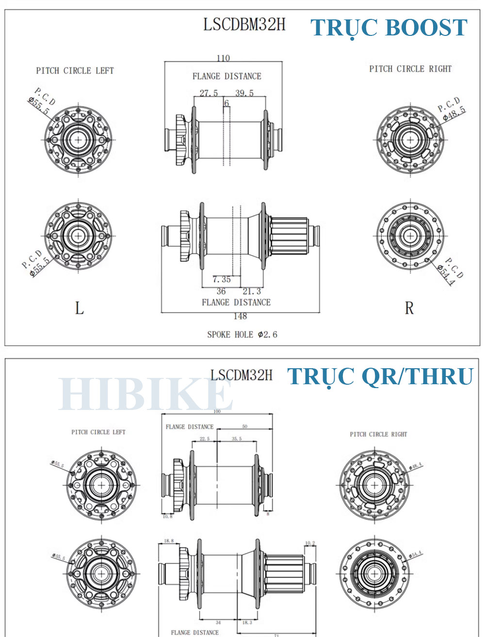 Bộ Hub Xe Đạp GOLDIX M370 - Phanh Đĩa 6 Ốc - Rachet 36T