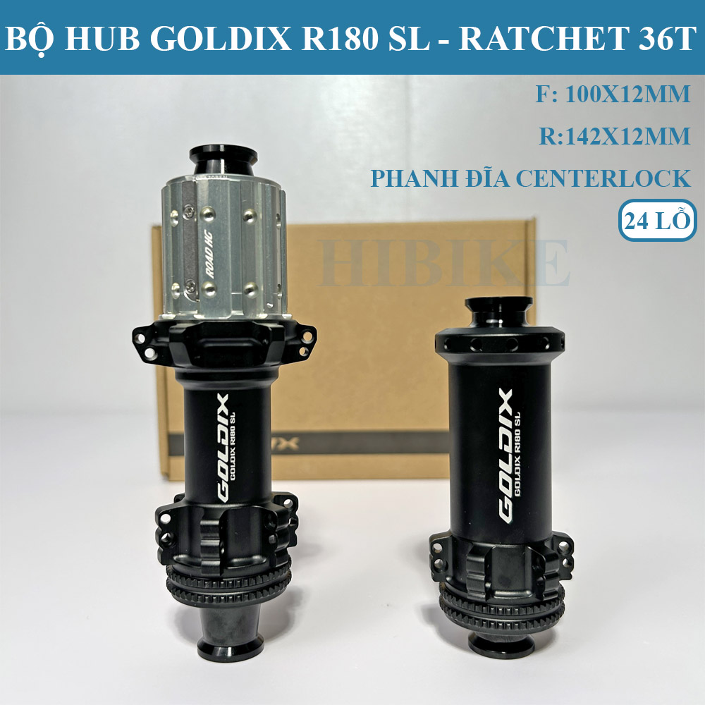 Bộ Hub GOLDIX R180 SL Ratchet 36T – 24 Lỗ Phanh Đĩa