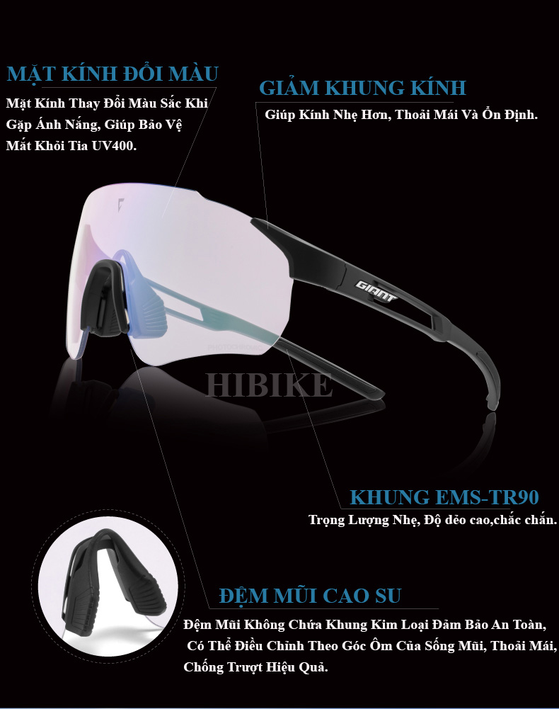 Kính Xe Đạp Đổi Màu GIANT HURRICANE 02