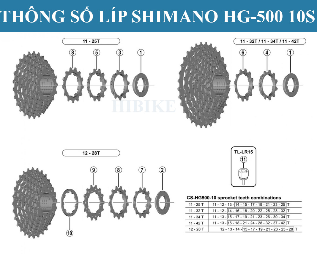 Líp Xe Đạp 10 Tầng SHIMANO CS-HG500