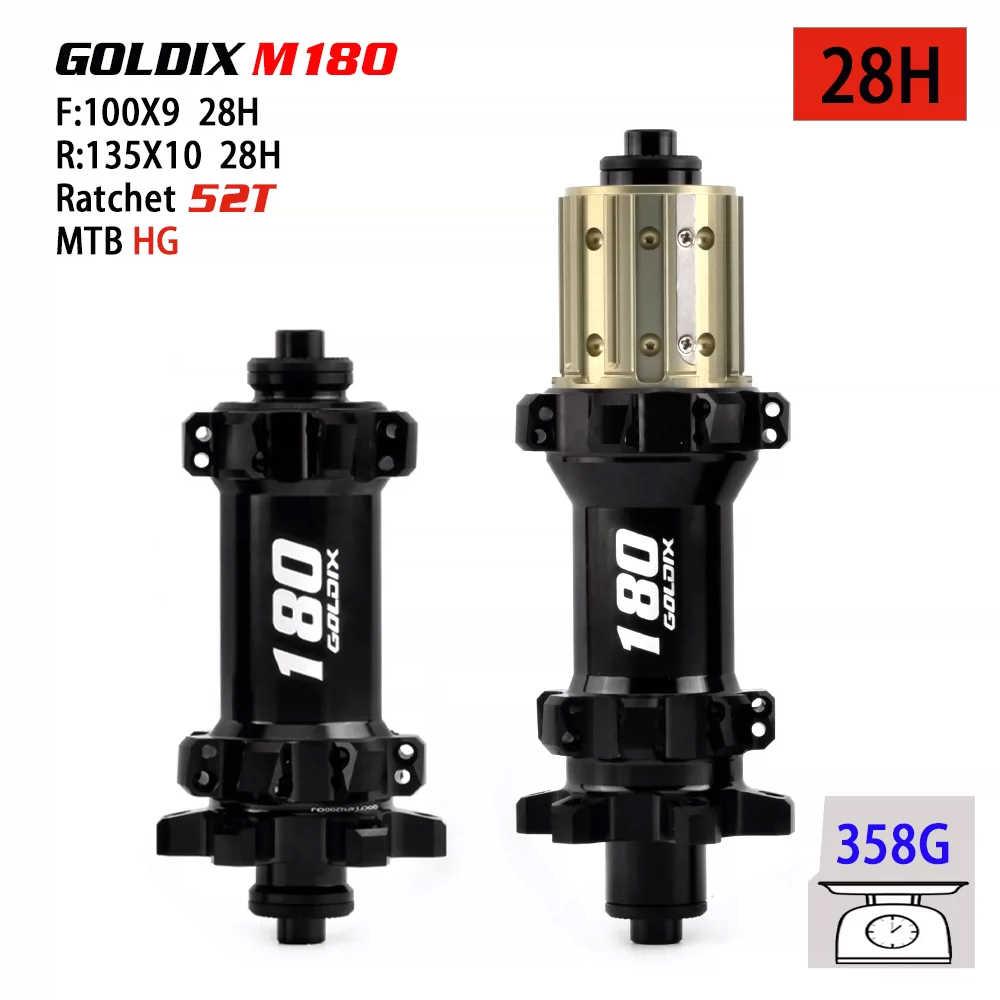 Bộ Hub GOLDIX M180 Ratchet EXP 52T – 28 Lỗ - Phanh Đĩa 6 Ốc