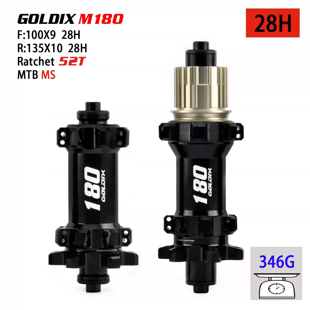 Bộ Hub GOLDIX M180 Ratchet EXP 52T – 28 Lỗ - Phanh Đĩa 6 Ốc