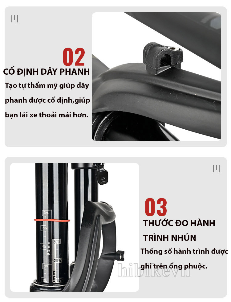 Phuộc Hơi Xe Đạp MTB NANLIO 26/ 27.5 / 29 Inch – Phanh Đĩa