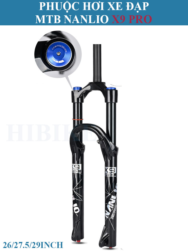 Phuộc Hơi Xe Đạp MTB NANLIO X9 PRO 26/27.5/29 Inch