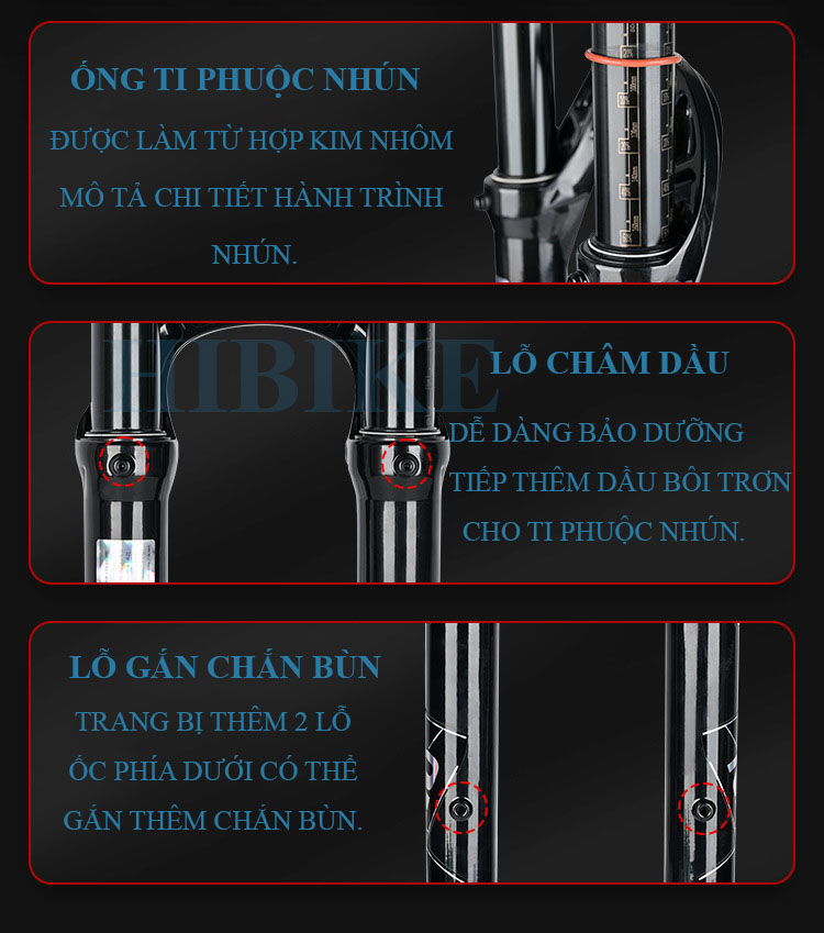 Phuộc Hơi Xe Đạp MTB NANLIO X9 PRO 26/27.5/29 Inch