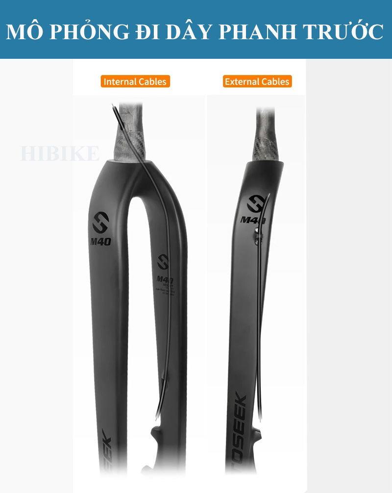 Phuộc Đơ Xe Đạp MTB CARBON TOSEEK M40 BOOST - Cổ Nở 39.8mm