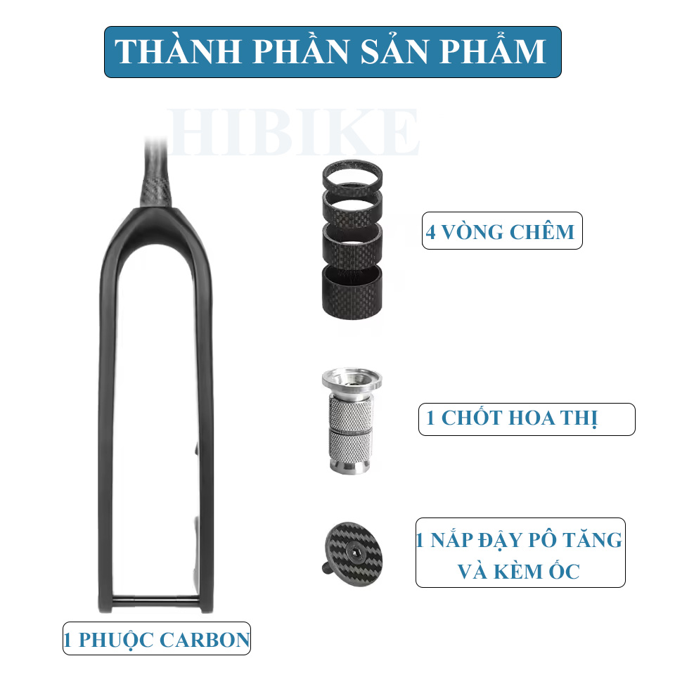 Phuộc Đơ Xe Đạp MTB CARBON TOSEEK M40 BOOST - Cổ Nở 39.8mm