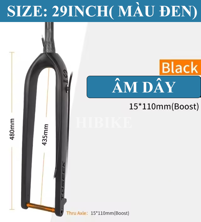 Phuộc Đơ Xe Đạp MTB CARBON TOSEEK M40 BOOST - Cổ Nở 39.8mm