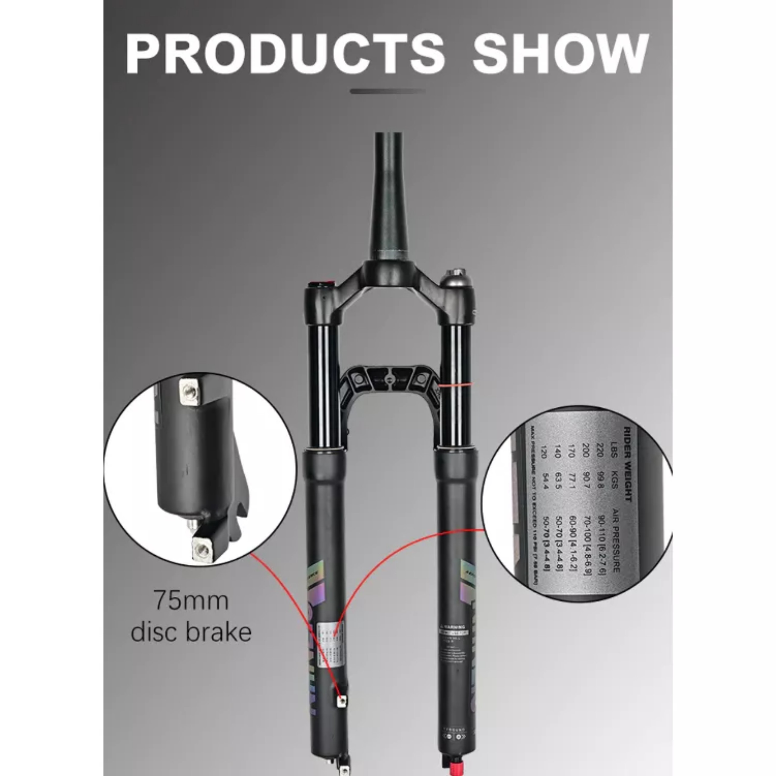 Phuộc Hơi Xe Đạp MTB NANLIO 26/ 27.5 / 29 Inch – Phanh Đĩa