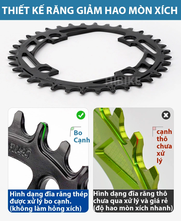 Đĩa răng xe đạp PROWHEEL BCD 104MM 1X