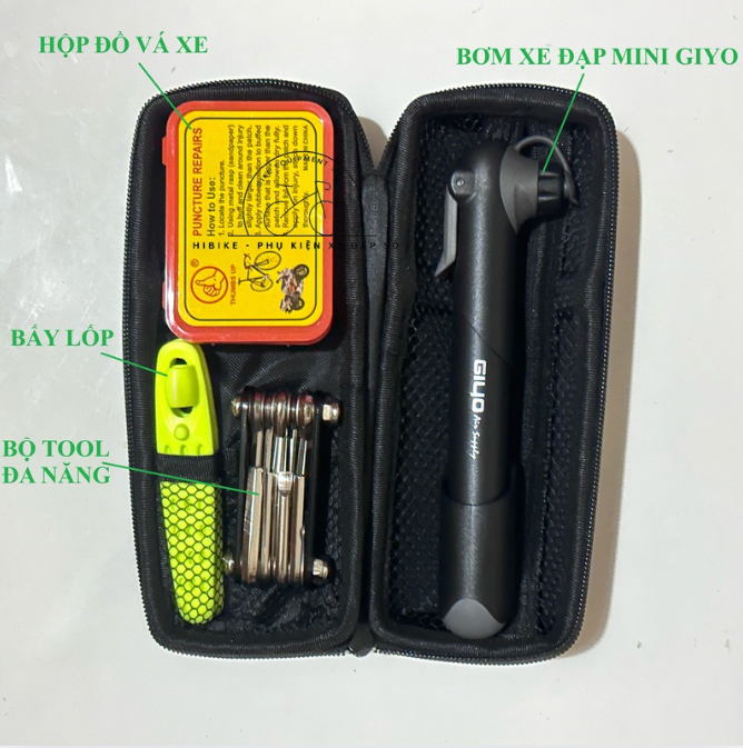 Hộp đựng đồ nghề xe đạp GIYO kèm dụng cụ