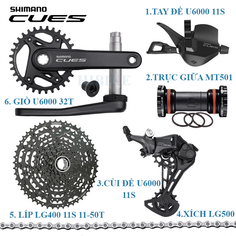 Bộ Group Xe Đạp SHIMANO CUES U6000 1X11S