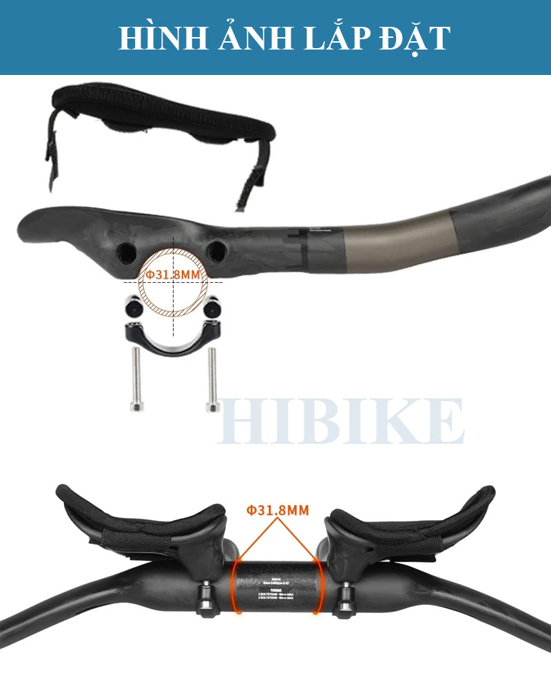 Tay càng nghỉ gắn ghi đông xe đạp chống mỏi Carbon TOSEEK