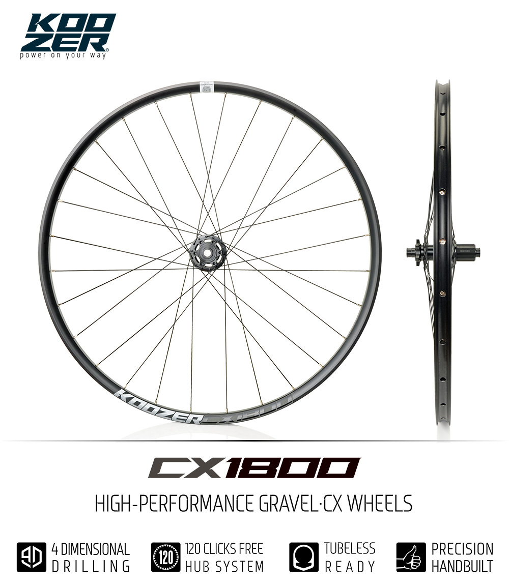 Bộ Vành Nhôm Xe Đạp 700C KOOZER CX1800 - Phanh Đĩa 6 Ốc