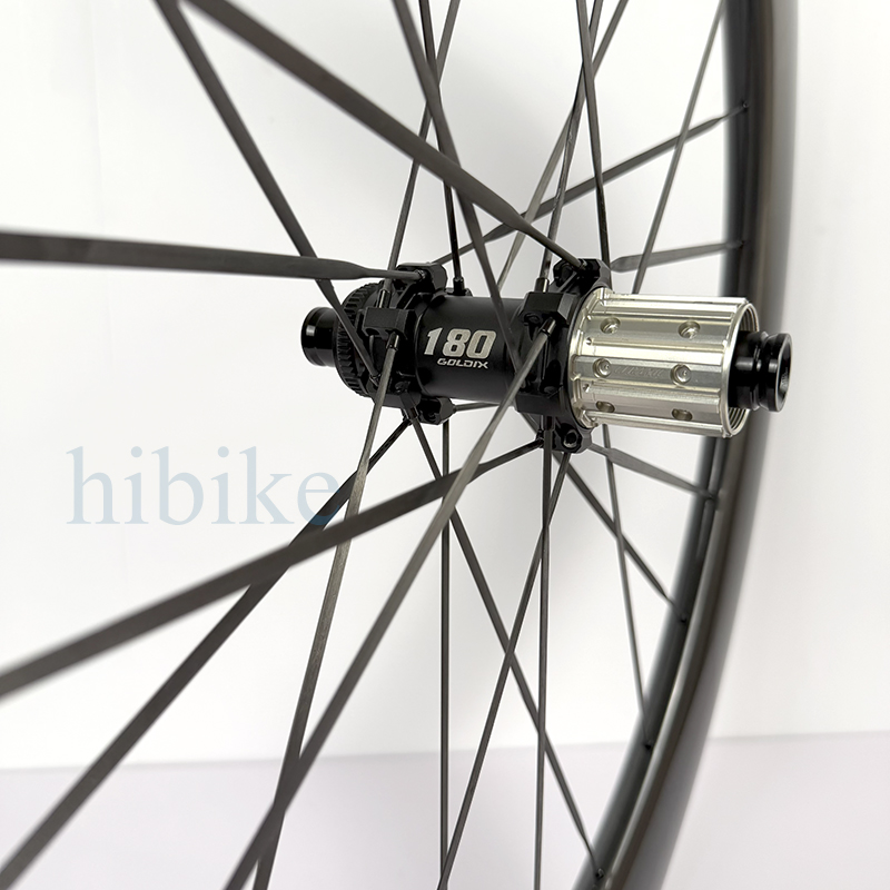 Bộ Vành Xe Đạp 700C CARBON TORAY 60MM R180 Ratchet EXP 52T Tăm Carbon 5.0mm - Phanh Đĩa Centerlock