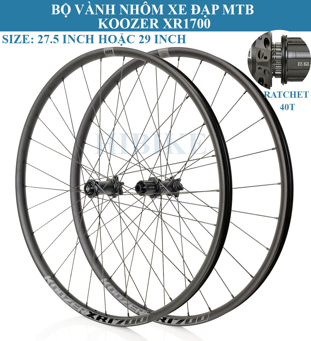 Bộ Vành Nhôm 27.5/29Inch KOOZER XR1700 - Phanh Đĩa 6 Ốc