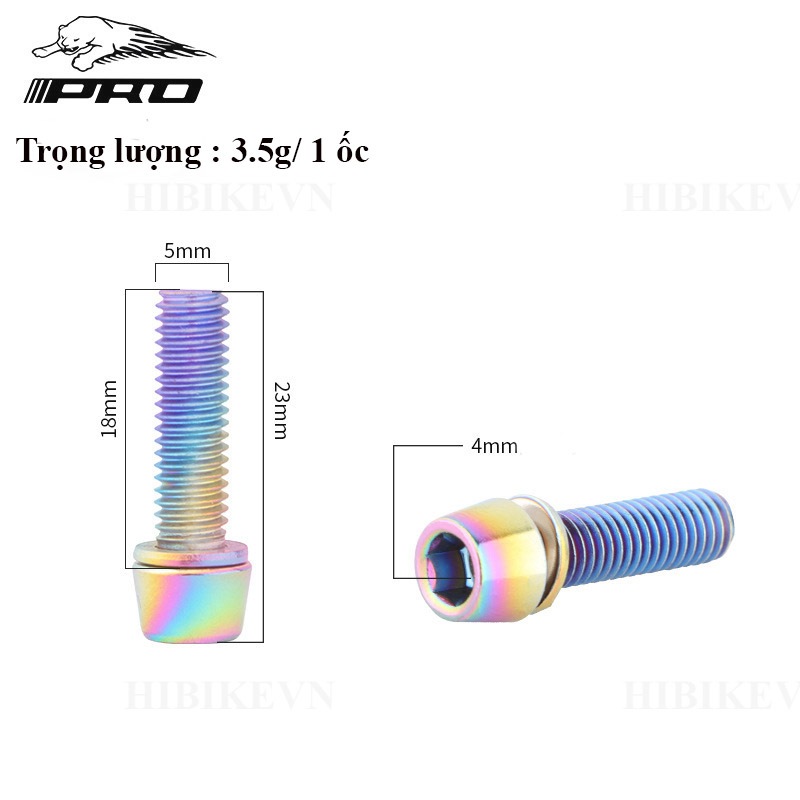 Bộ 6 Ốc Lục Giác Không Rỉ Gắn Pô Tăng Xe Đạp M5*18mm