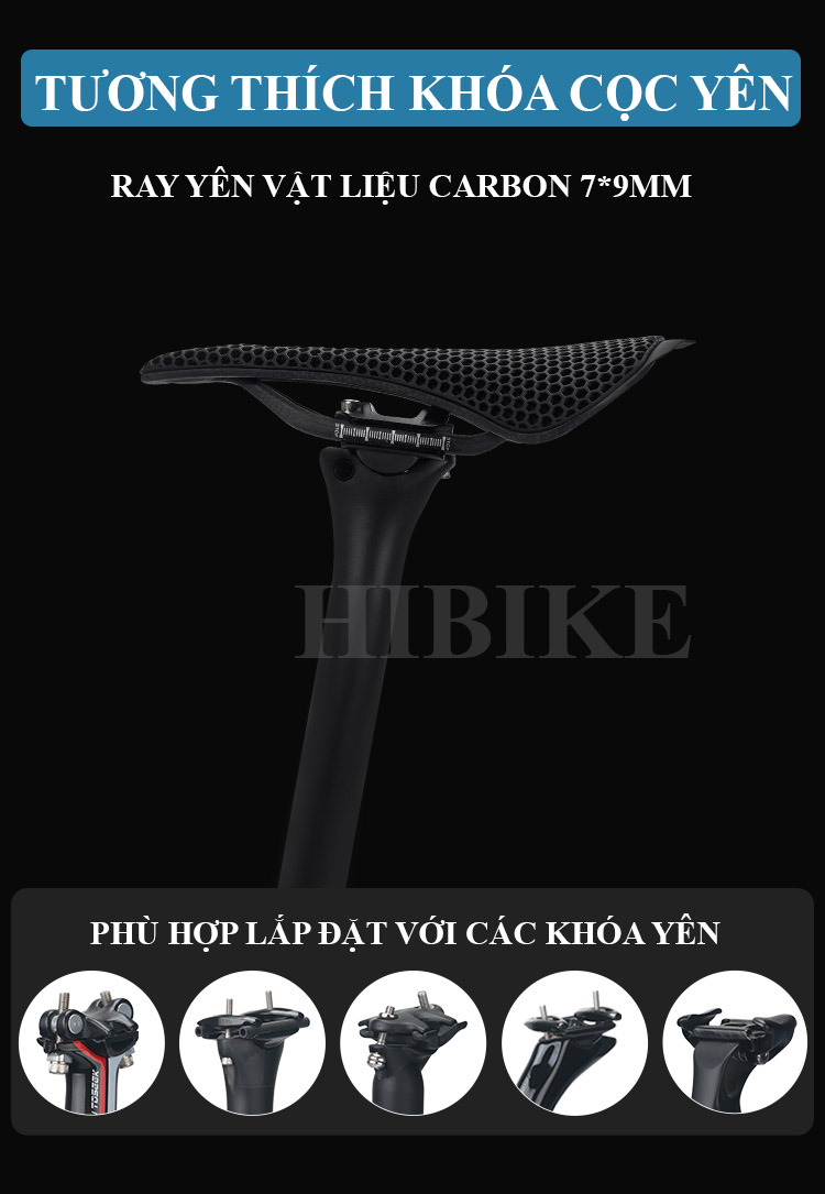 Yên Xe Đạp Carbon 3D Toseek P300