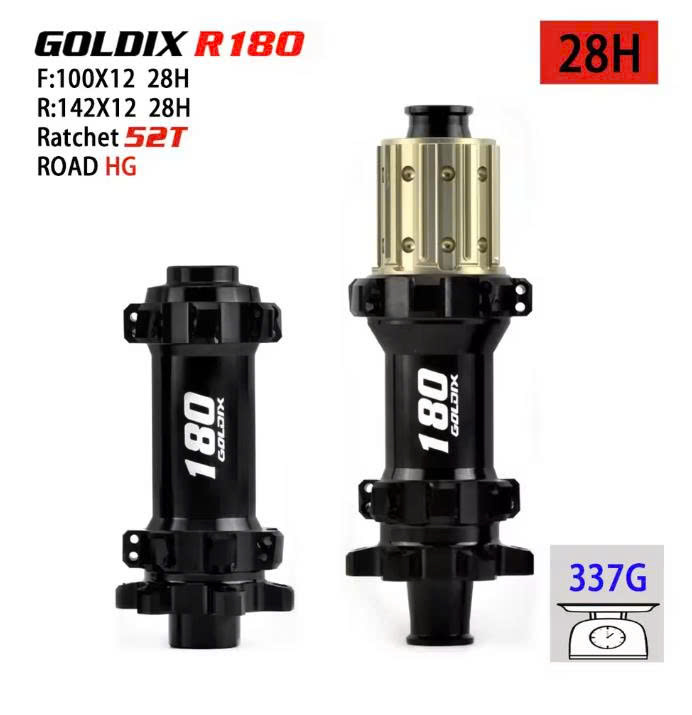 Bộ Hub GOLDIX M180 Ratchet EXP 52T – 28 Lỗ - Phanh Đĩa 6 Ốc