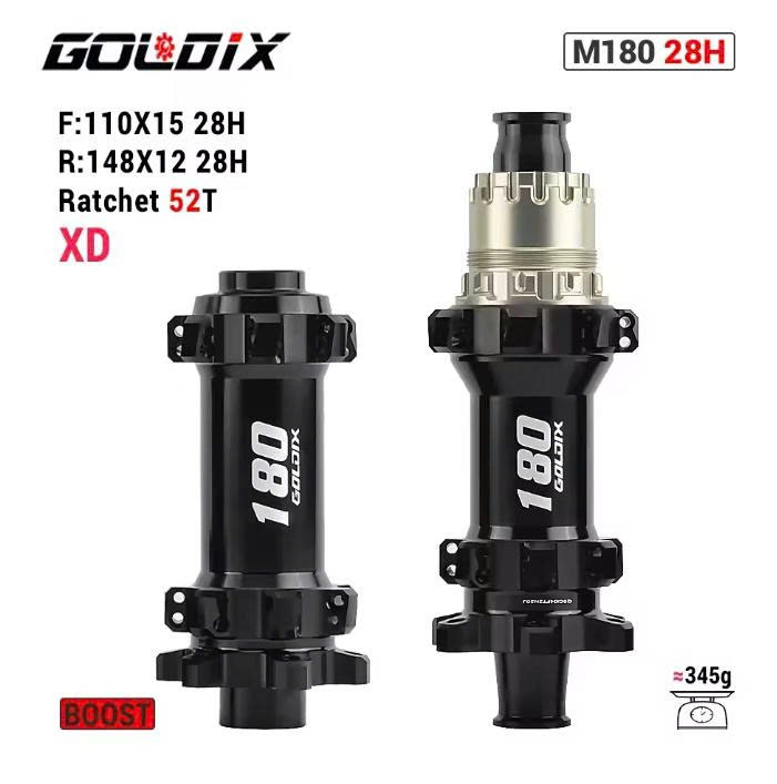 Bộ Hub GOLDIX M180 BOOST Ratchet EXP 52T – 28 Lỗ - Phanh Đĩa 6 Ốc
