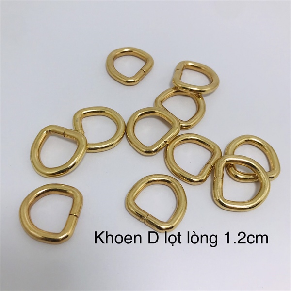 Khoen D lọt lòng 1.2cm màu vàng