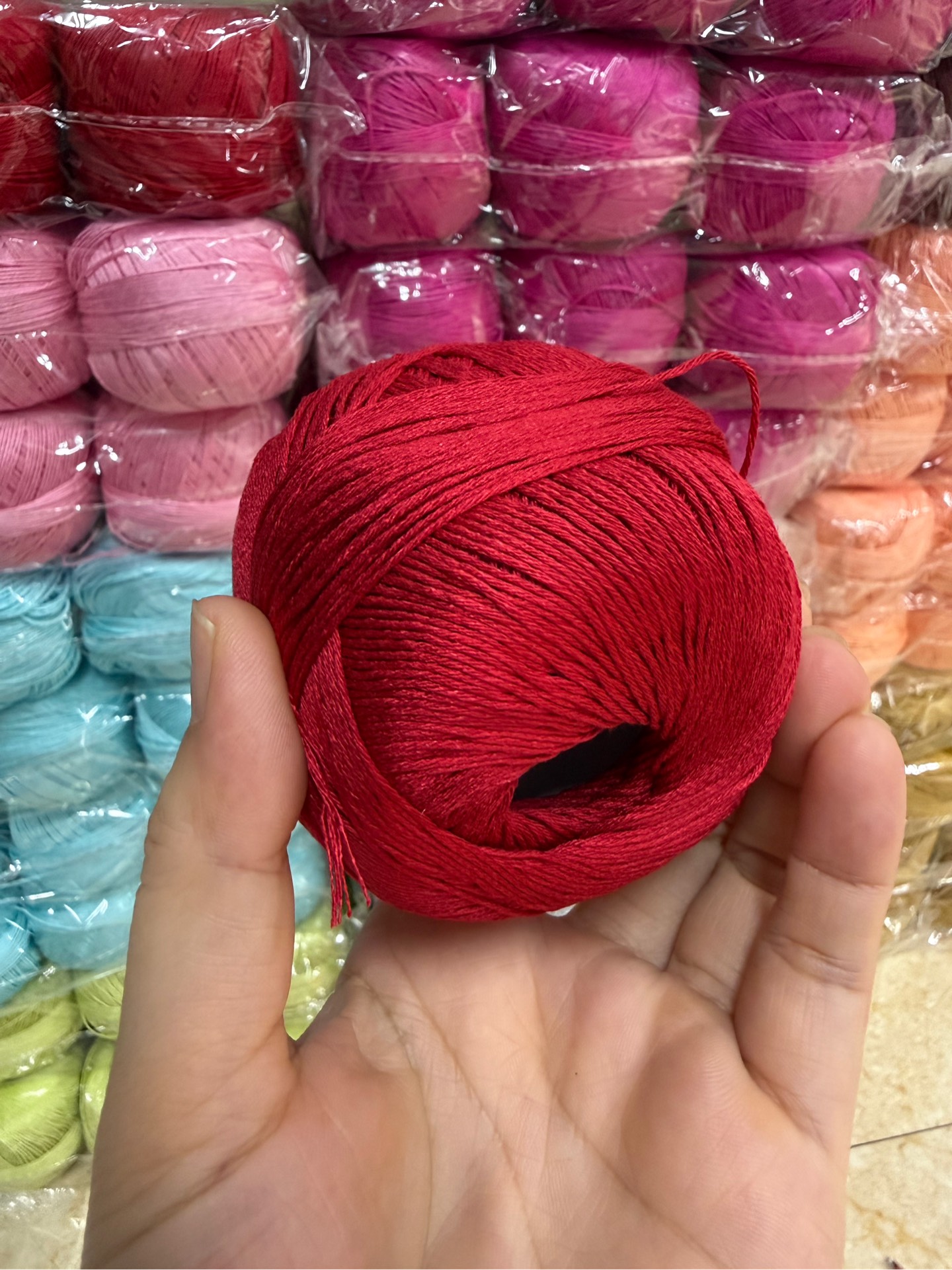 sợi linen cotton số 6, cuộn 50gr