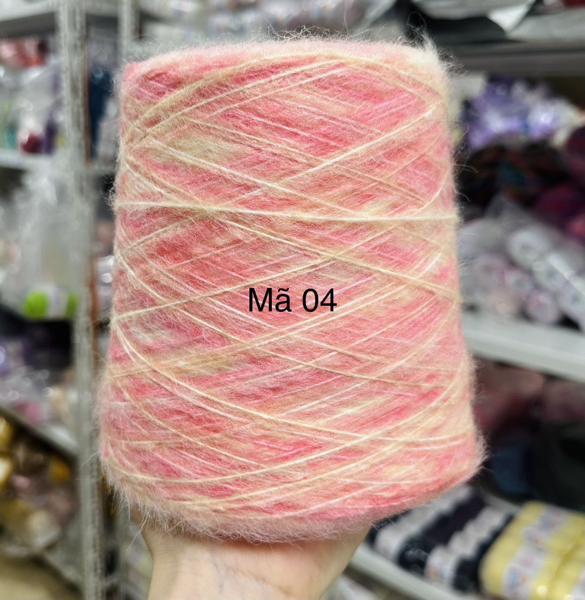 500gr len Mohair cầu vồng sợi to