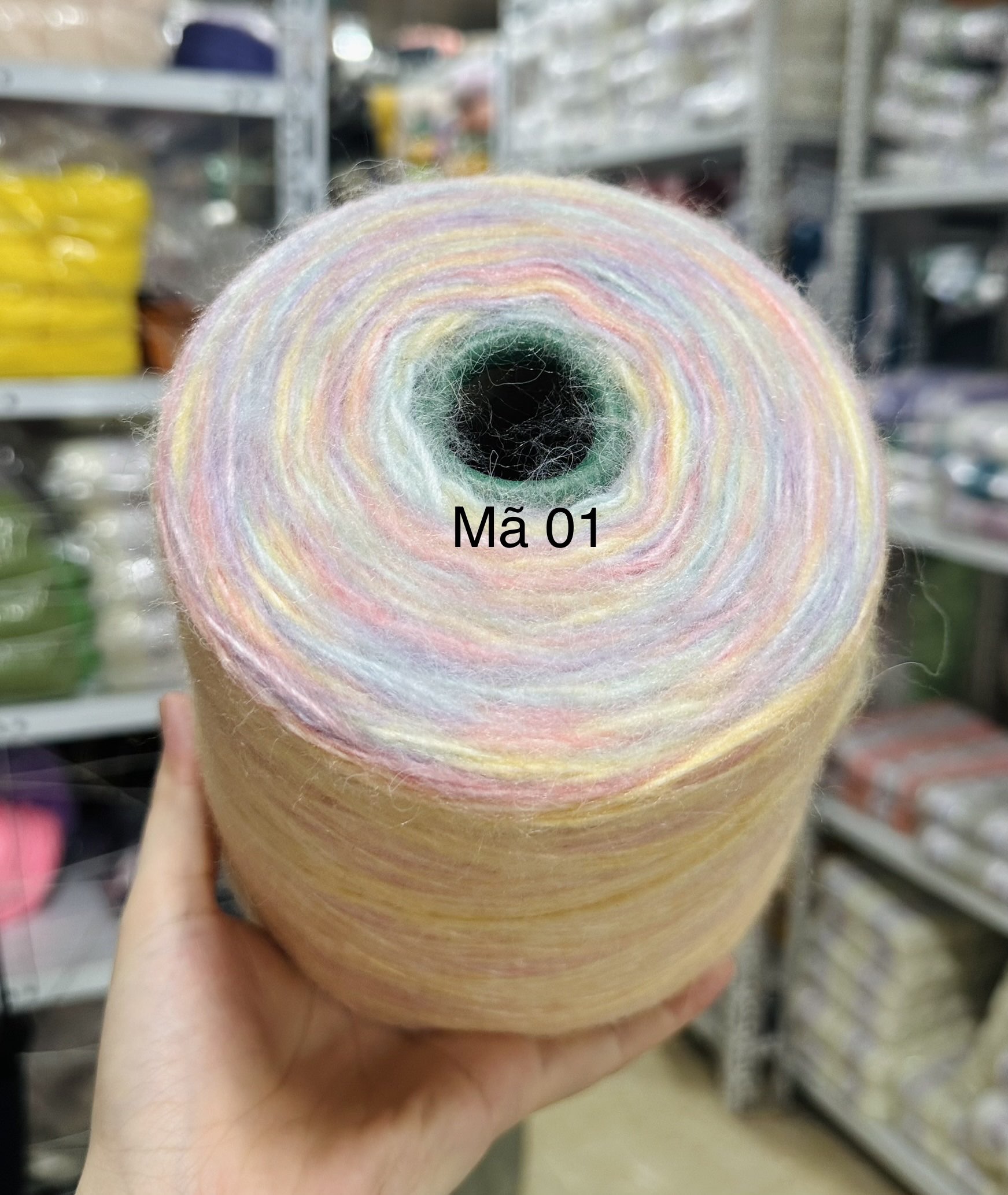 500gr len Mohair cầu vồng sợi to
