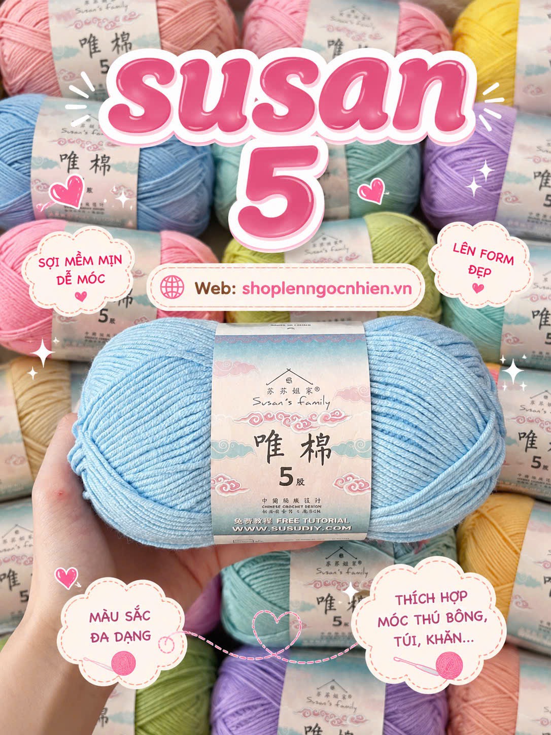 LEN SUSAN 5 CUỘN 100GR