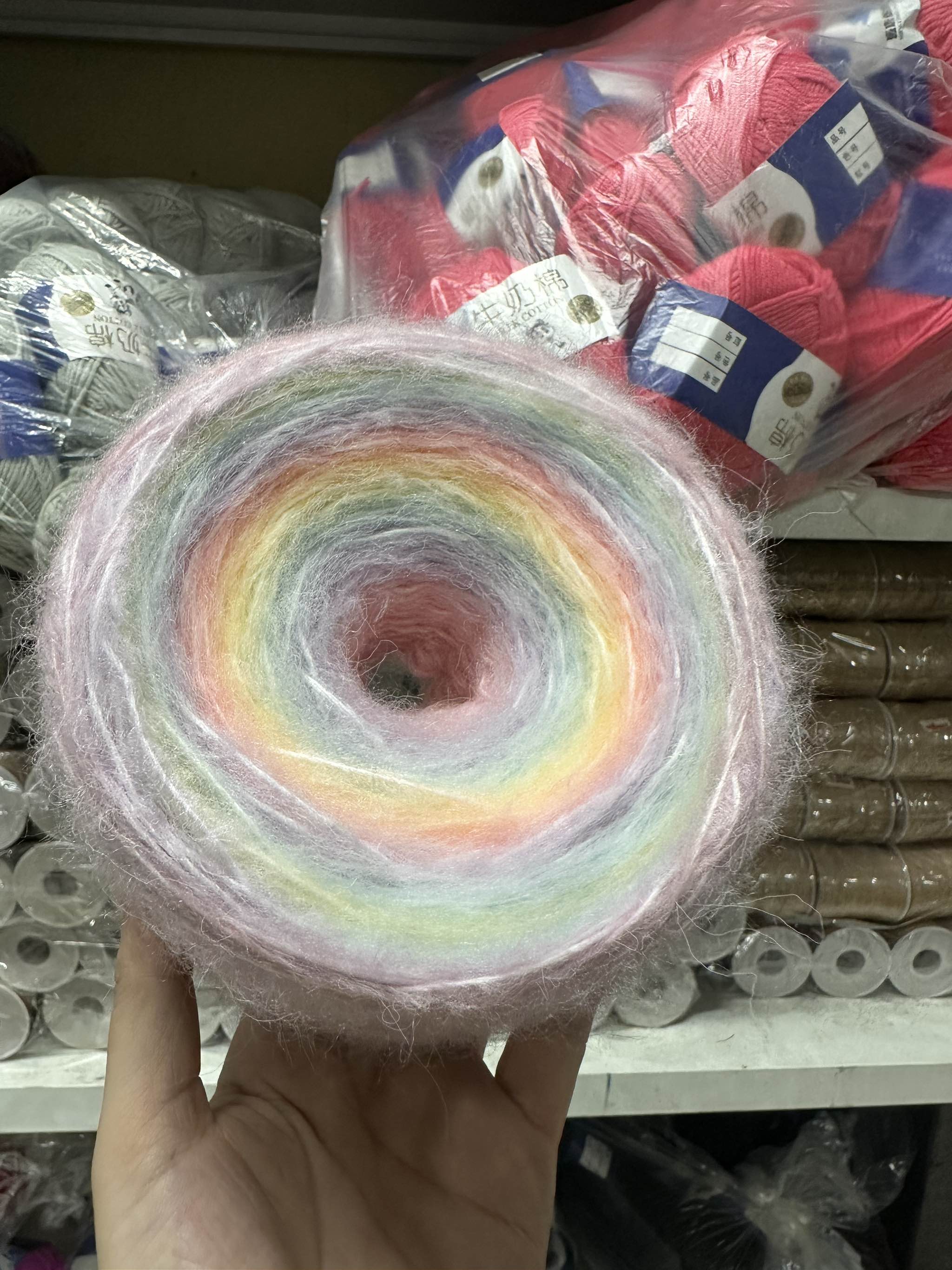Len Cầu Vồng Mohair Sợi To