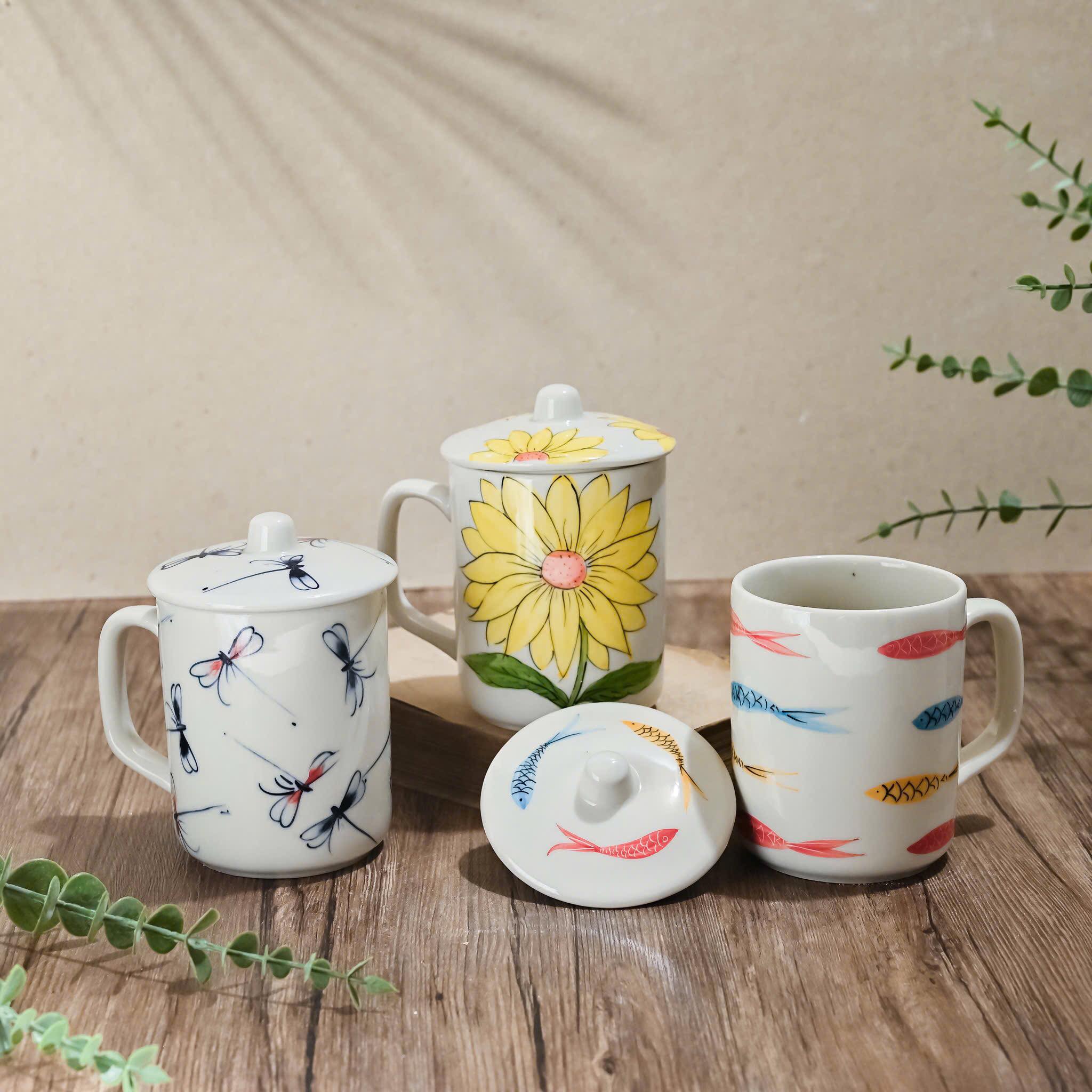 Cốc sứ in họa tiết theo yêu cầu