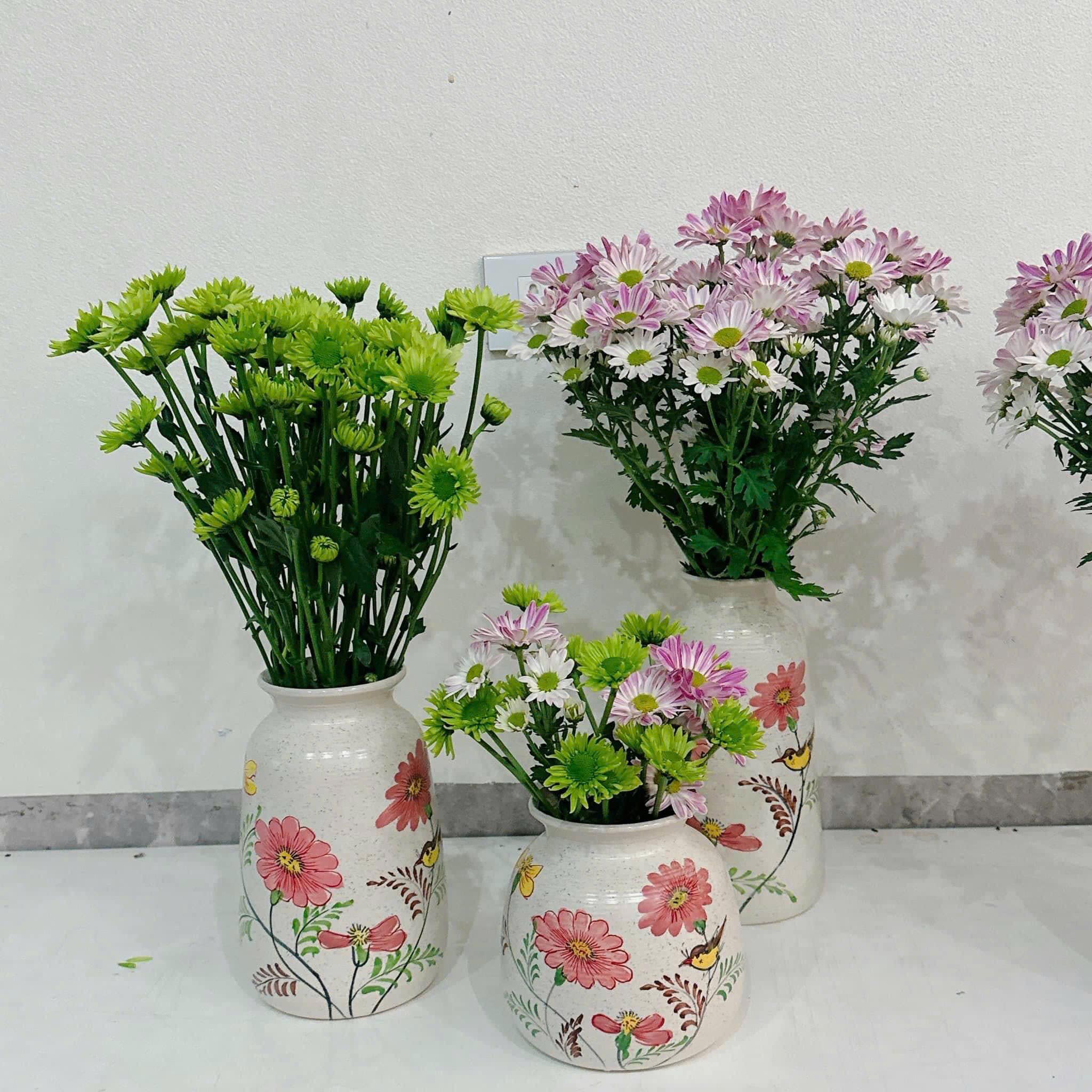 Set 3 Lọ Hoa Sứ Trang Trí Nội Thất