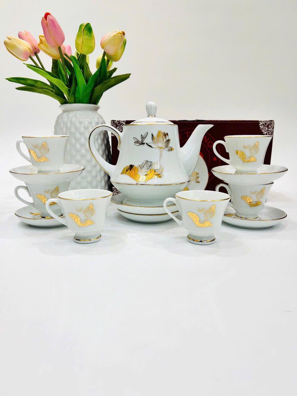 Bộ ấm chén Vinh Hoa Phú Quý vàng kim