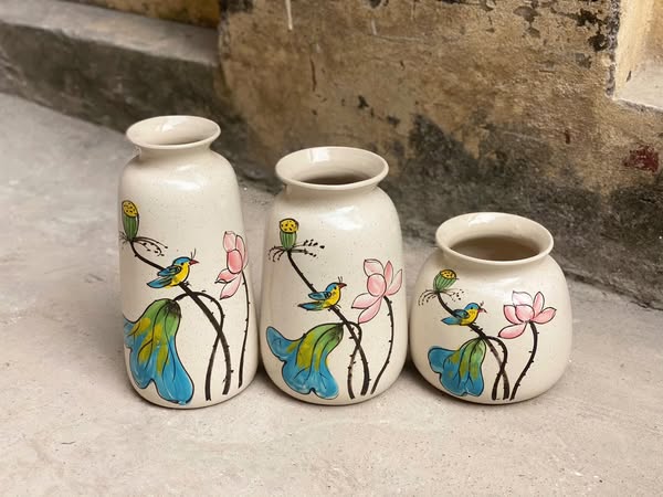 Set 3 Lọ Hoa Sứ Trang Trí Nội Thất